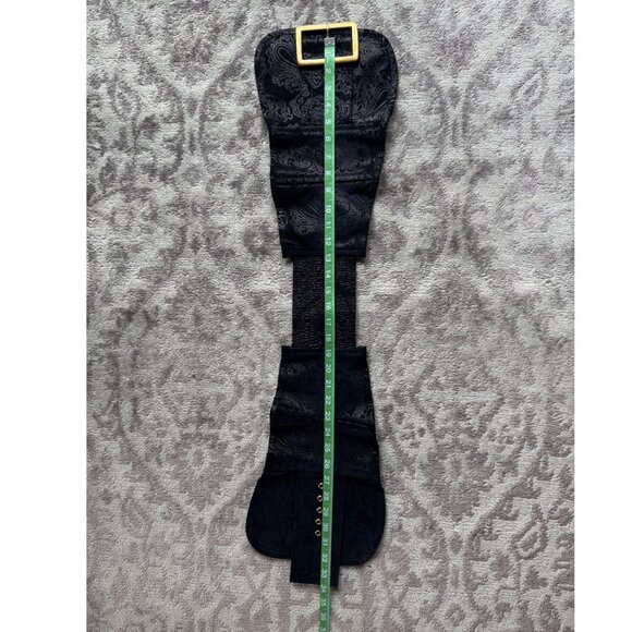 Atia Artisan Embossed Black Suede Corset Belt main image 7